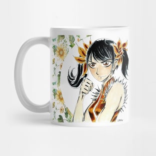 Chinese anime girl in ecopop floral art wallpaper skill Mug